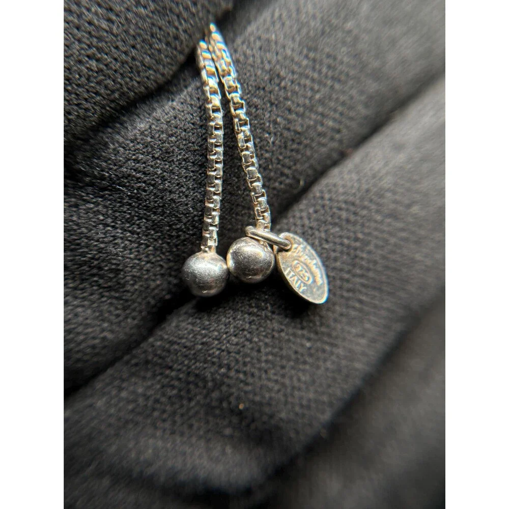 Vintage Dyadema 925 Sterling Silver Heart Bolo Slider Bracelet